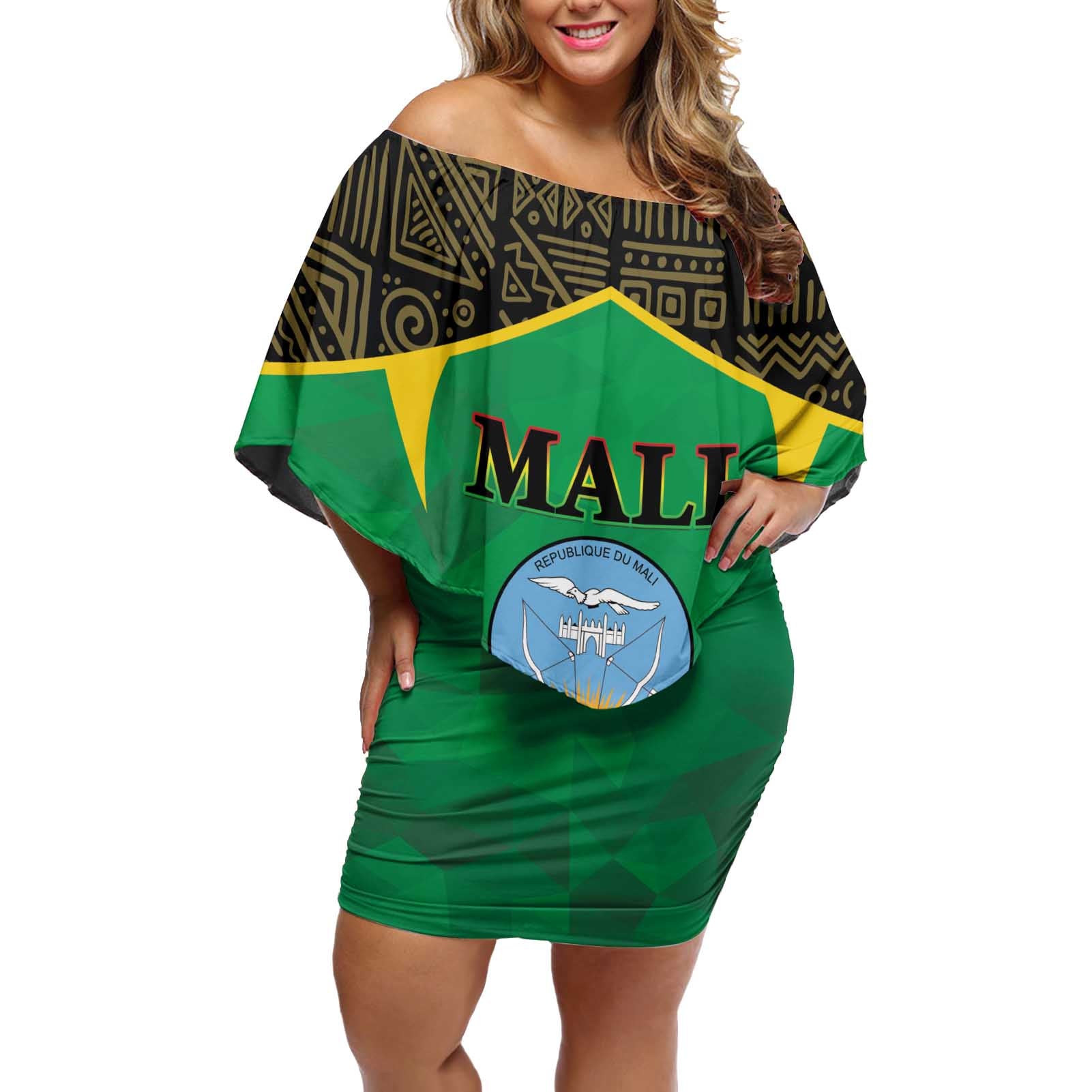 Mali Off Shoulder Short Dress Mali ka Fasojamana