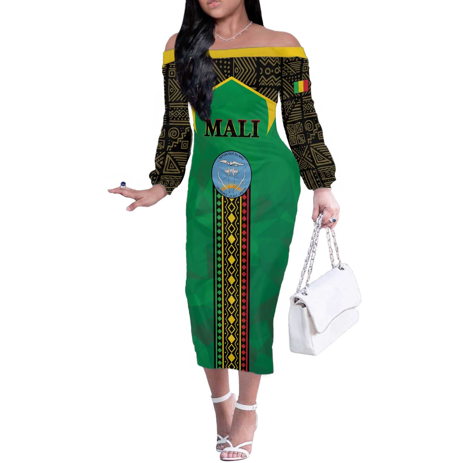 Mali Off The Shoulder Long Sleeve Dress Mali ka Fasojamana