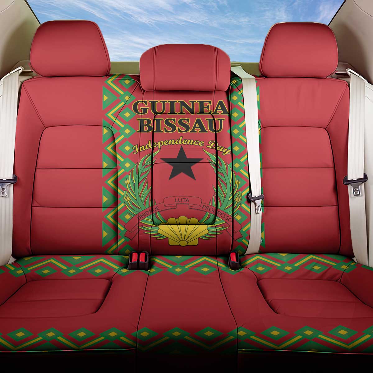 Guinea-Bissau Back Car Seat Cover Unidade Luta Progresso - Wonder Print Shop