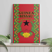 Red Independence Day canvas wall art featuring black star, gold shell, and green geometric frame