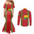 Guinea-Bissau Couples Matching Mermaid Dress and Long Sleeve Button Shirt Unidade Luta Progresso