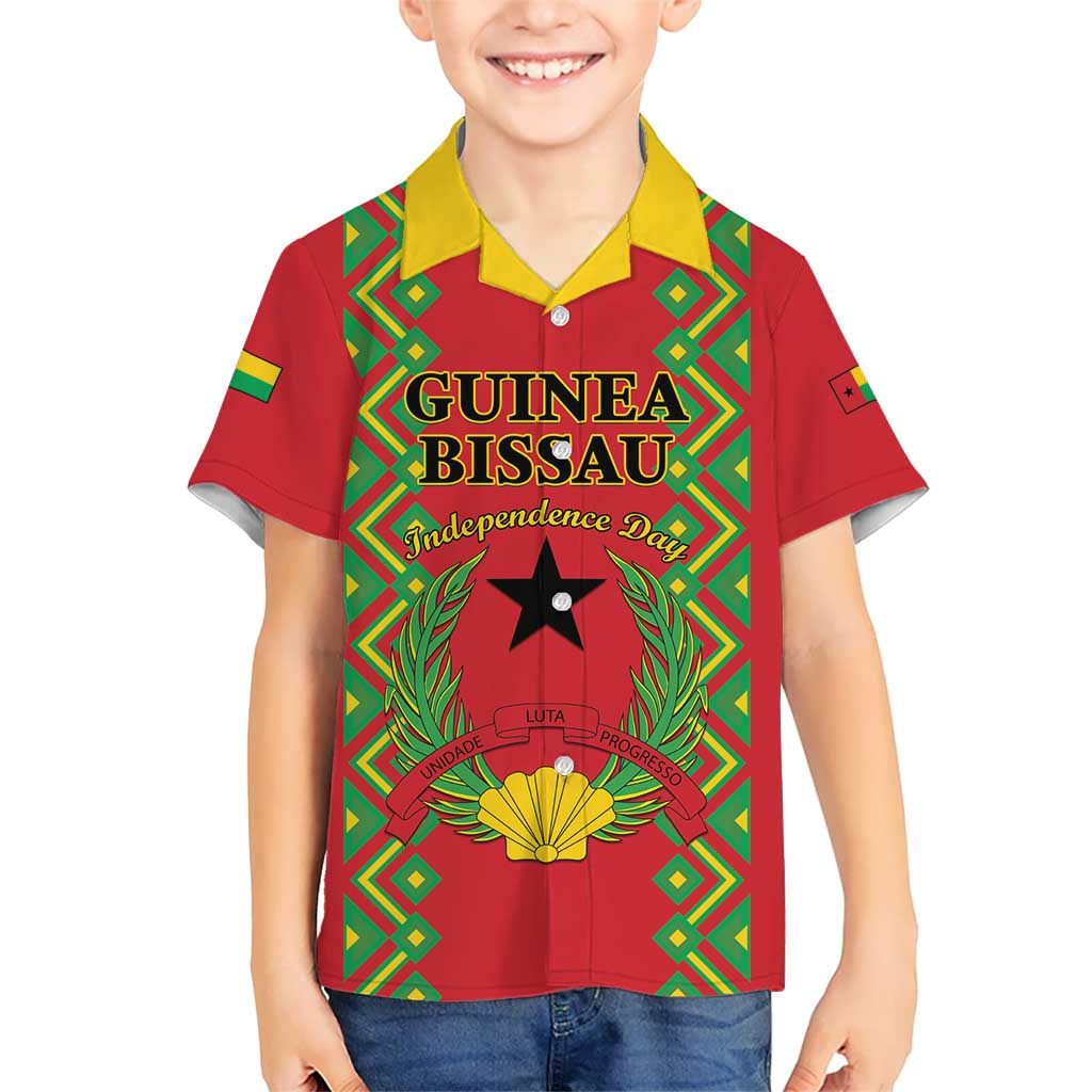 Guinea-Bissau Kid Hawaiian Shirt Unidade Luta Progresso - Wonder Print Shop