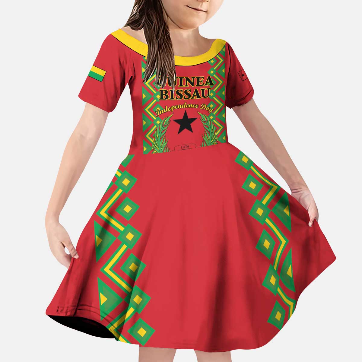 Guinea-Bissau Kid Short Sleeve Dress Unidade Luta Progresso - Wonder Print Shop