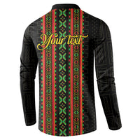 Personalized Mali Bogolanfini African Pattern Button Sweatshirt