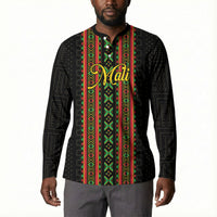 Personalized Mali Bogolanfini African Pattern Button Sweatshirt