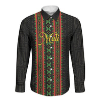 Personalized Mali Bogolanfini African Pattern Long Sleeve Button Shirt