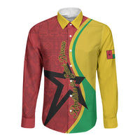 Personalized Guinea-Bissau Long Sleeve Button Shirt Happy Independence Day