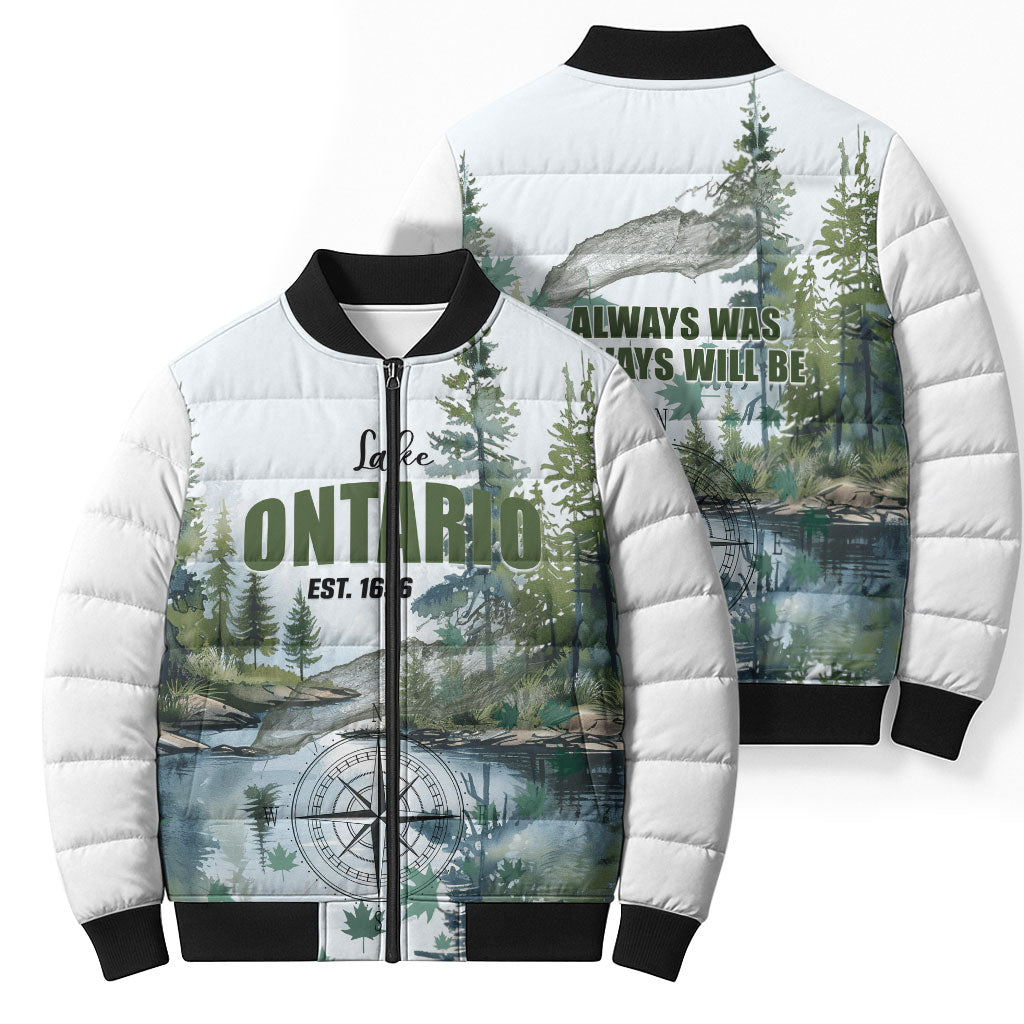 Lake Ontario Est 1656 Bomber Puffer Jacket Always Was Always Will Be