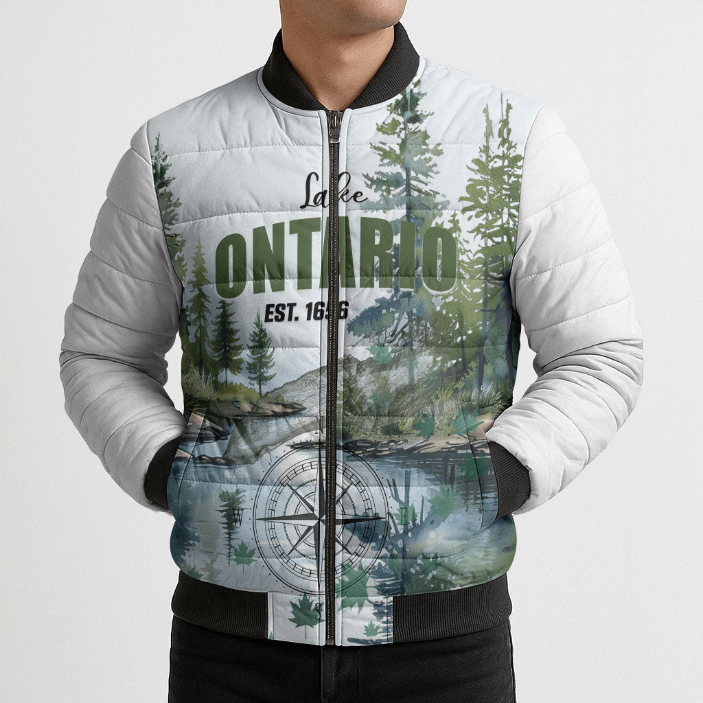 Lake Ontario Est 1656 Bomber Puffer Jacket Always Was Always Will Be
