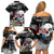 Personalised Skull Darts Family Matching Off Shoulder Short Dress and Hawaiian Shirt See You Next Game - Wonder Print Shop