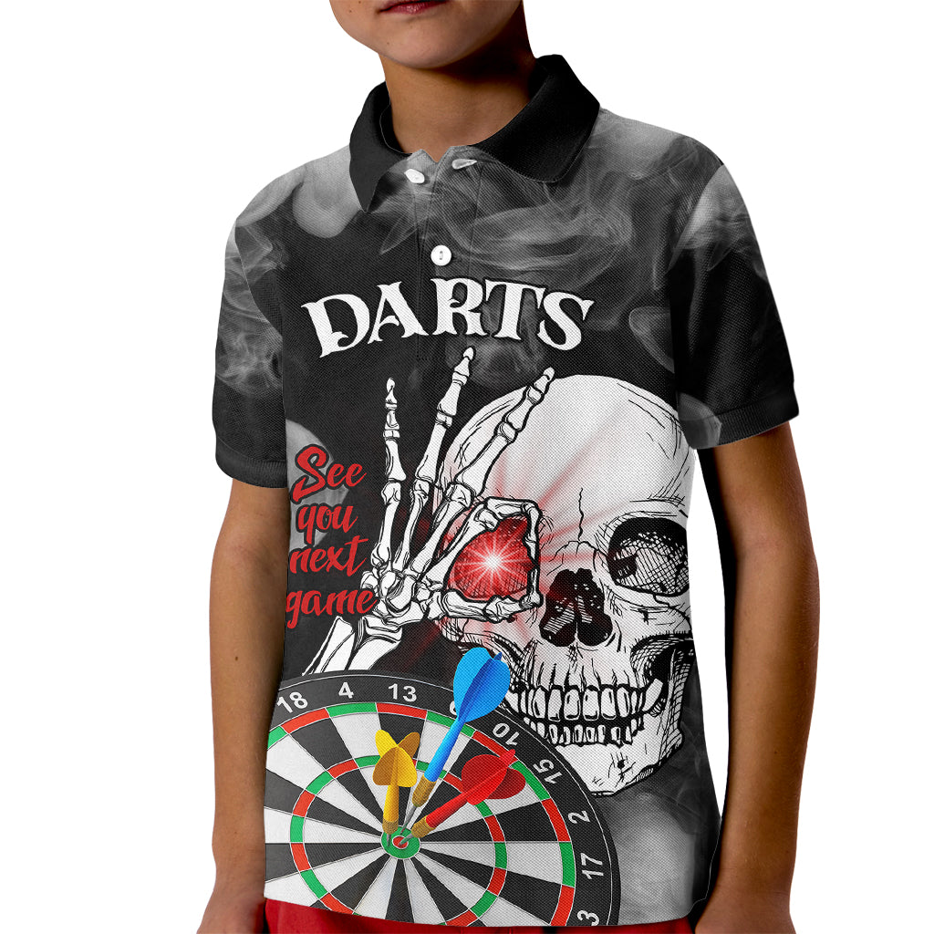 Personalised Skull Darts Kid Polo Shirt See You Next Game - Wonder Print Shop