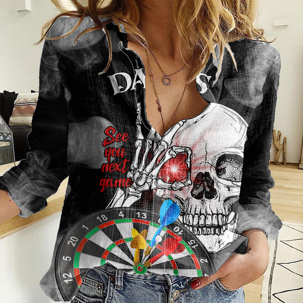 personalised-skull-darts-women-casual-shirt-see-you-next-game