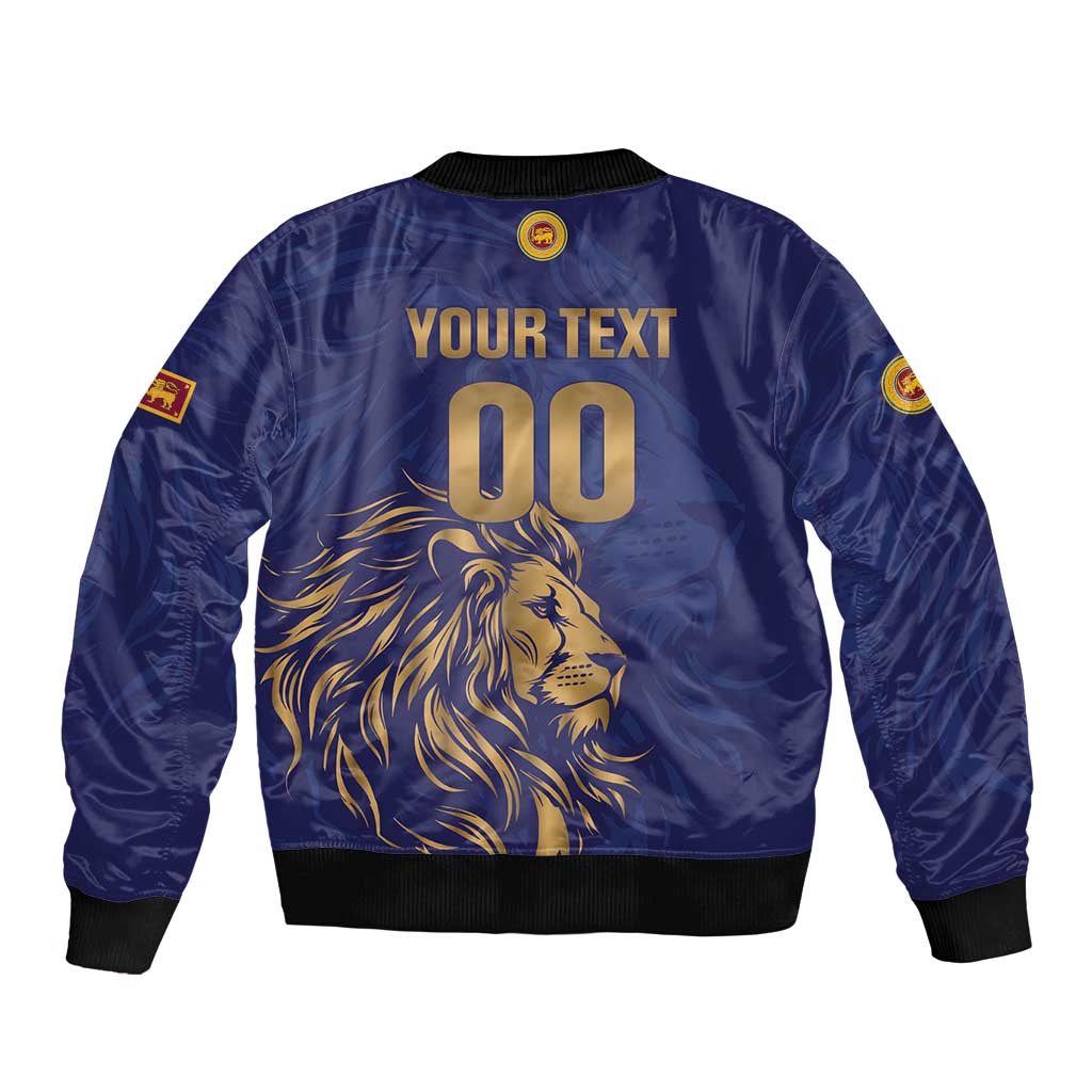 Custom Sri Lanka Cricket Sleeve Zip Bomber Jacket The Lions Go Champions - Wonder Print Shop