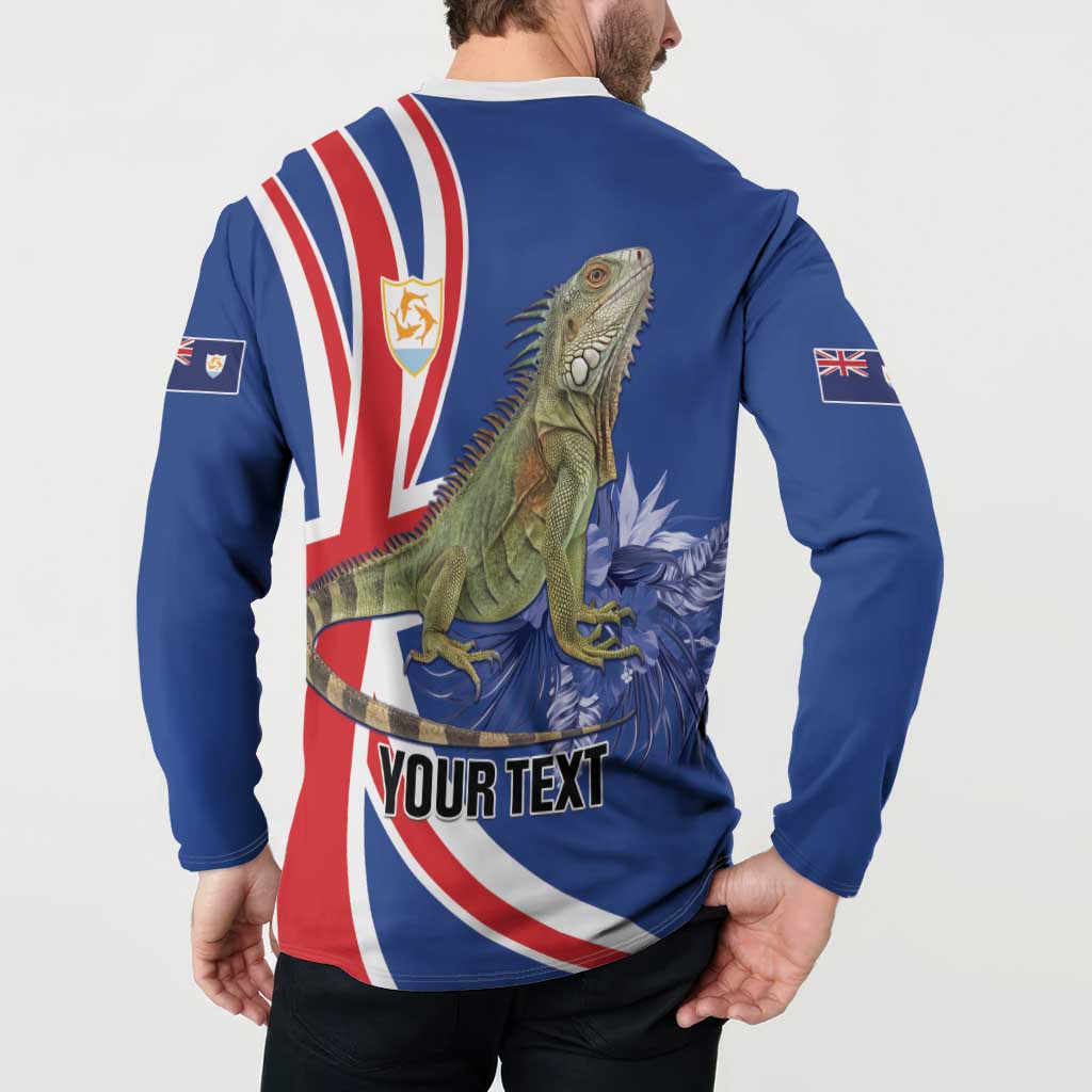 Personalized Anguilla Lizard Tropical Button Sweatshirt - Wonder Print Shop