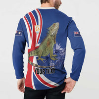 Personalized Anguilla Lizard Tropical Button Sweatshirt - Wonder Print Shop
