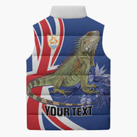 Personalized Anguilla Lizard Tropical Sleeveless Puffer Jacket - Wonder Print Shop