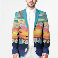 Hawaii Beach Landscape Time-Lapse Blazer Tropical Plumeria Flowers - Wonder Print Shop