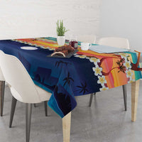 Hawaii Beach Landscape Time-Lapse Tablecloth Tropical Plumeria Flowers - Wonder Print Shop