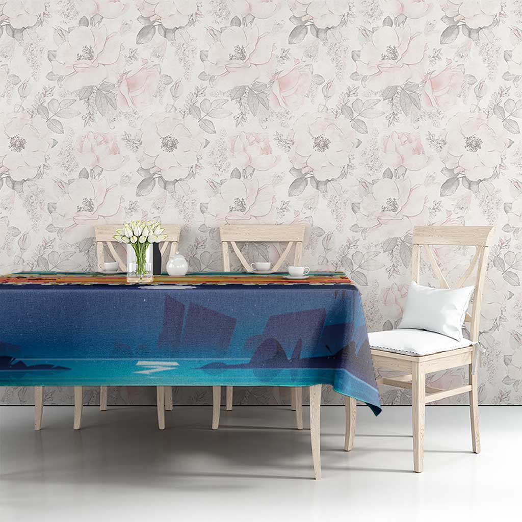 Hawaii Beach Landscape Time-Lapse Tablecloth Tropical Plumeria Flowers - Wonder Print Shop