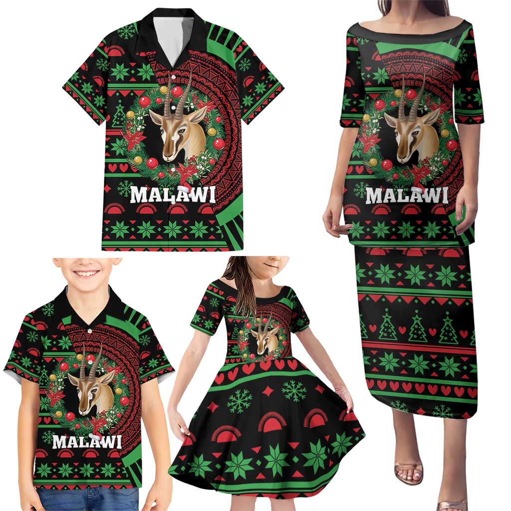 Personalized Malawi Christmas Family Matching Puletasi and Hawaiian Shirt Thompson Gazelle - African Pattern - Wonder Print Shop