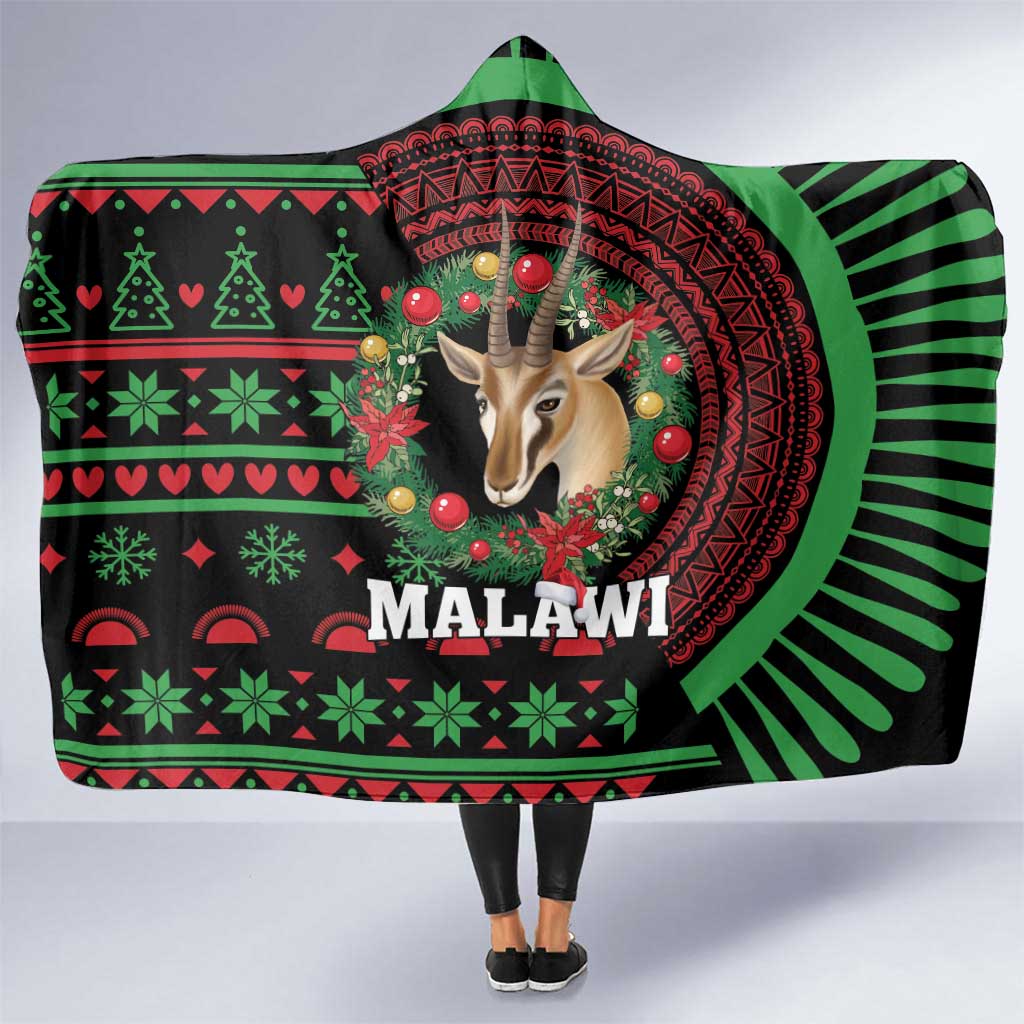 Malawi Christmas Hooded Blanket Thompson Gazelle - African Pattern