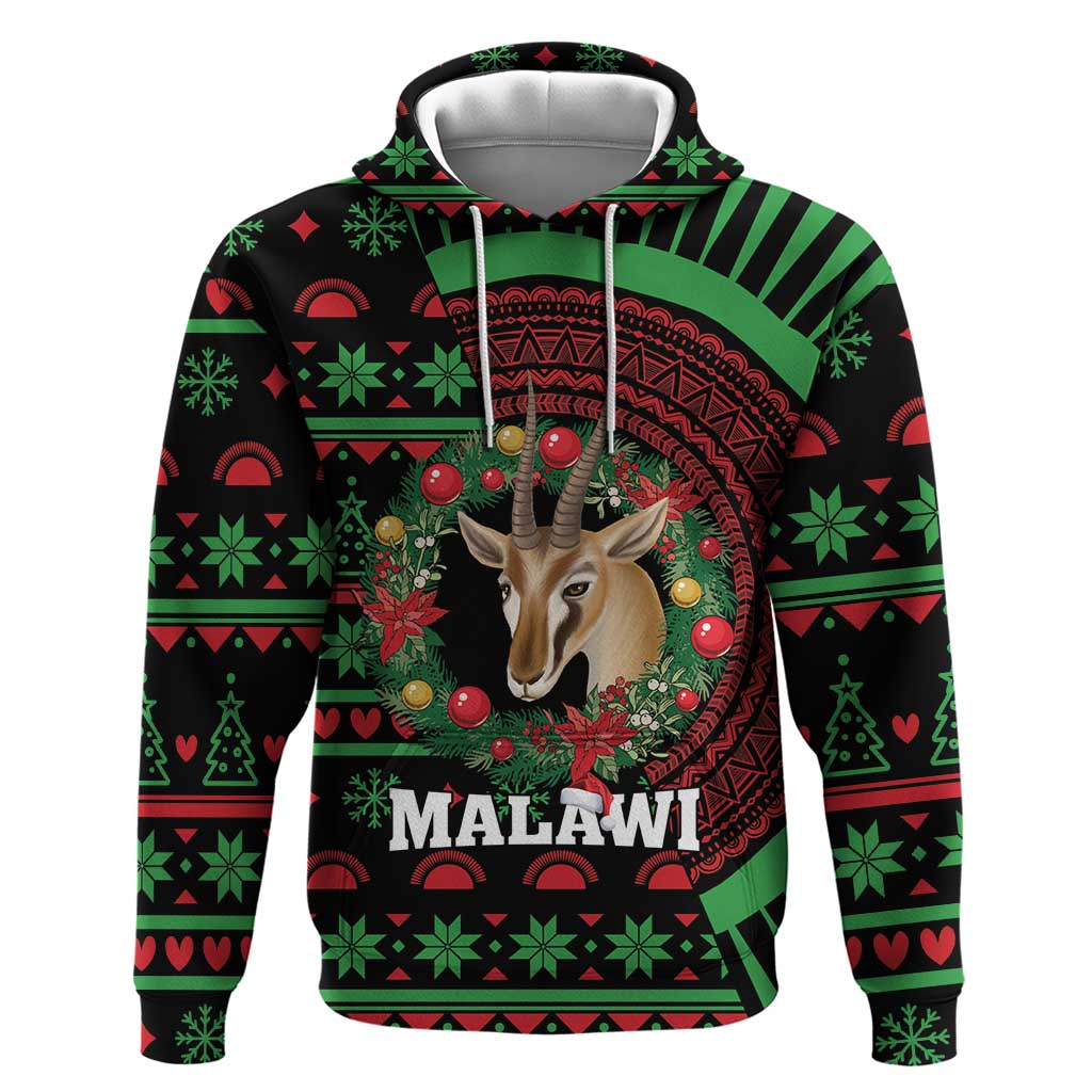 Personalized Malawi Christmas Hoodie Thompson Gazelle - African Pattern - Wonder Print Shop