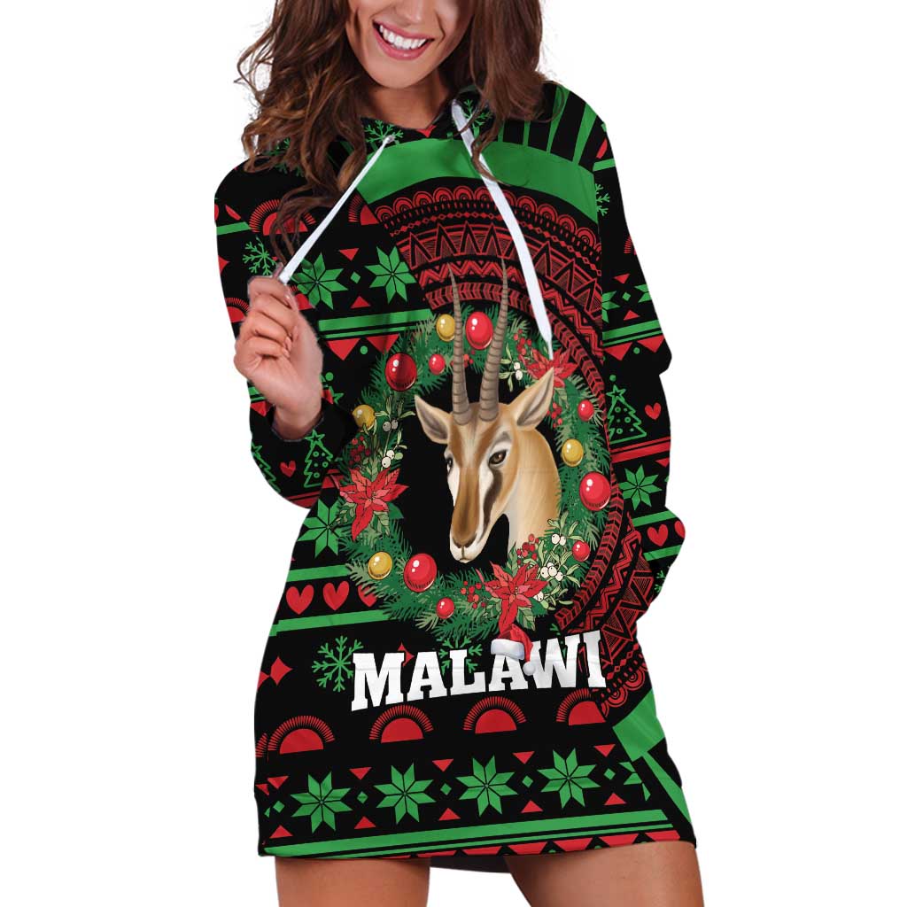 Personalized Malawi Christmas Hoodie Dress Thompson Gazelle - African Pattern - Wonder Print Shop