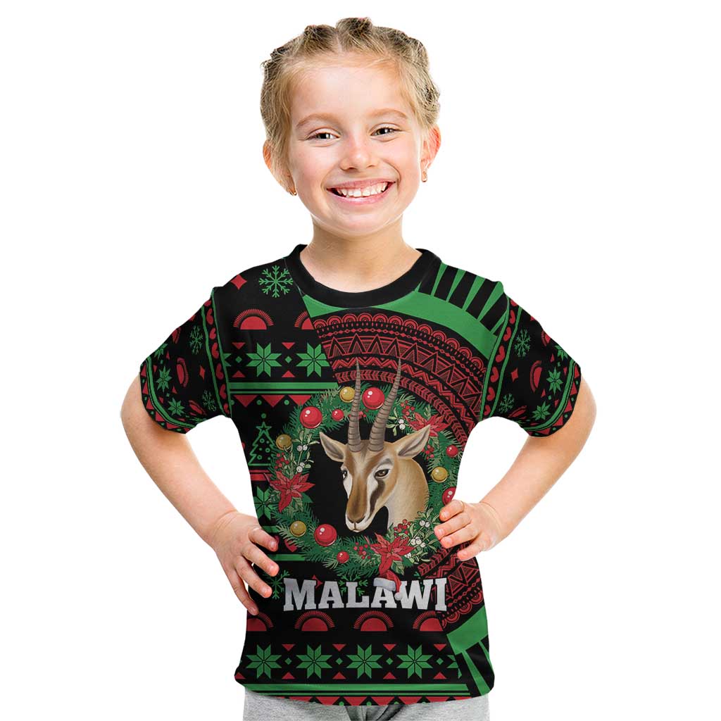 Personalized Malawi Christmas Kid T Shirt Thompson Gazelle - African Pattern - Wonder Print Shop