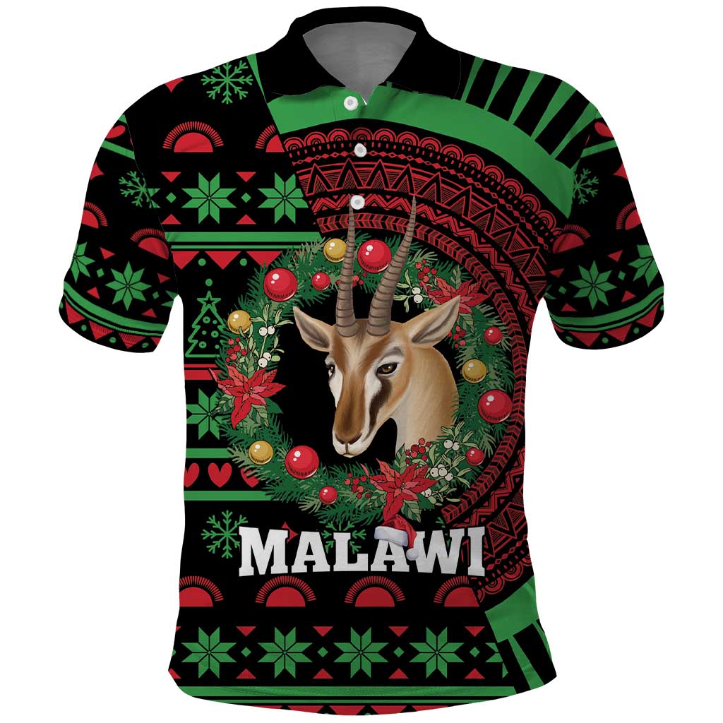 Personalized Malawi Christmas Polo Shirt Thompson Gazelle - African Pattern