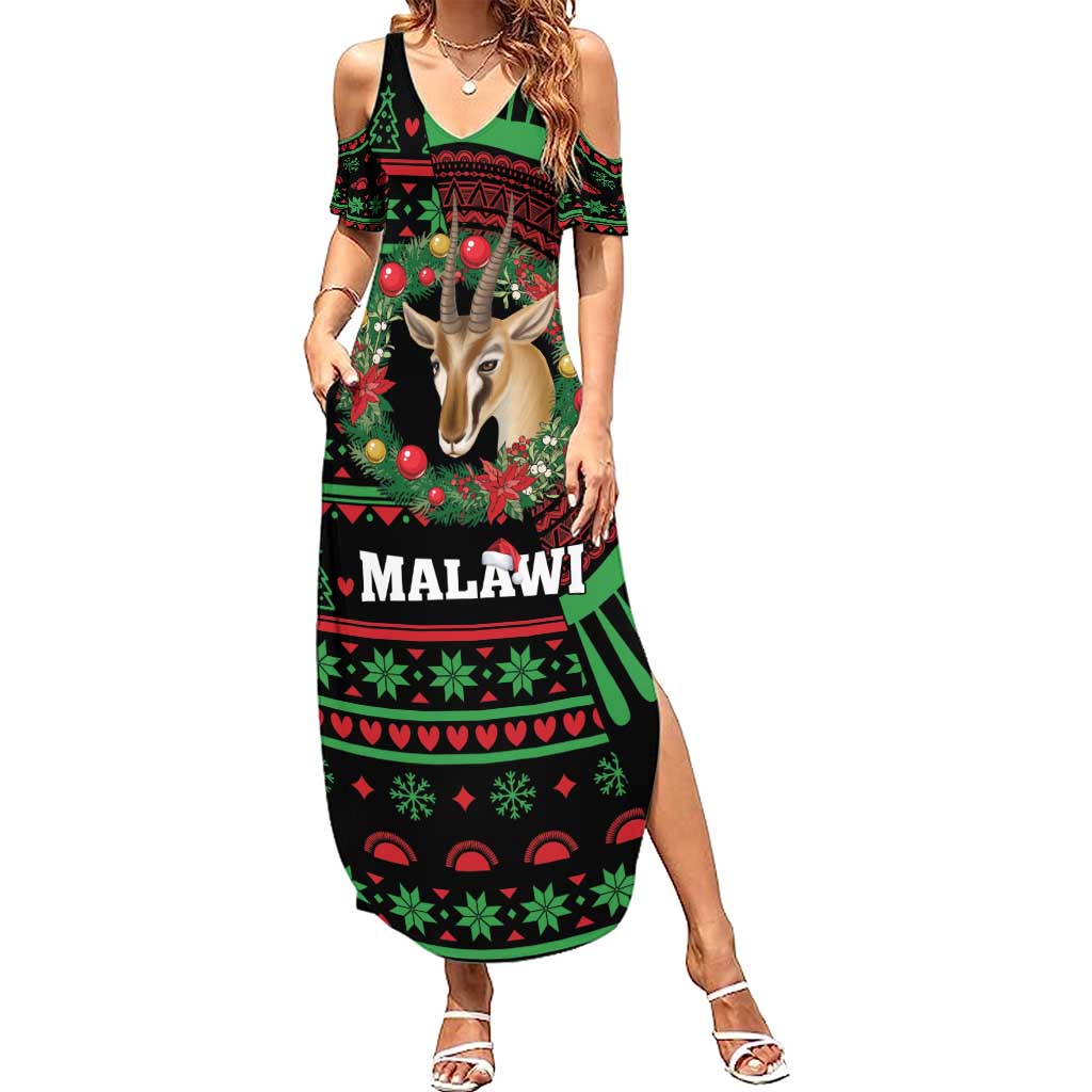 Personalized Malawi Christmas Summer Maxi Dress Thompson Gazelle - African Pattern - Wonder Print Shop