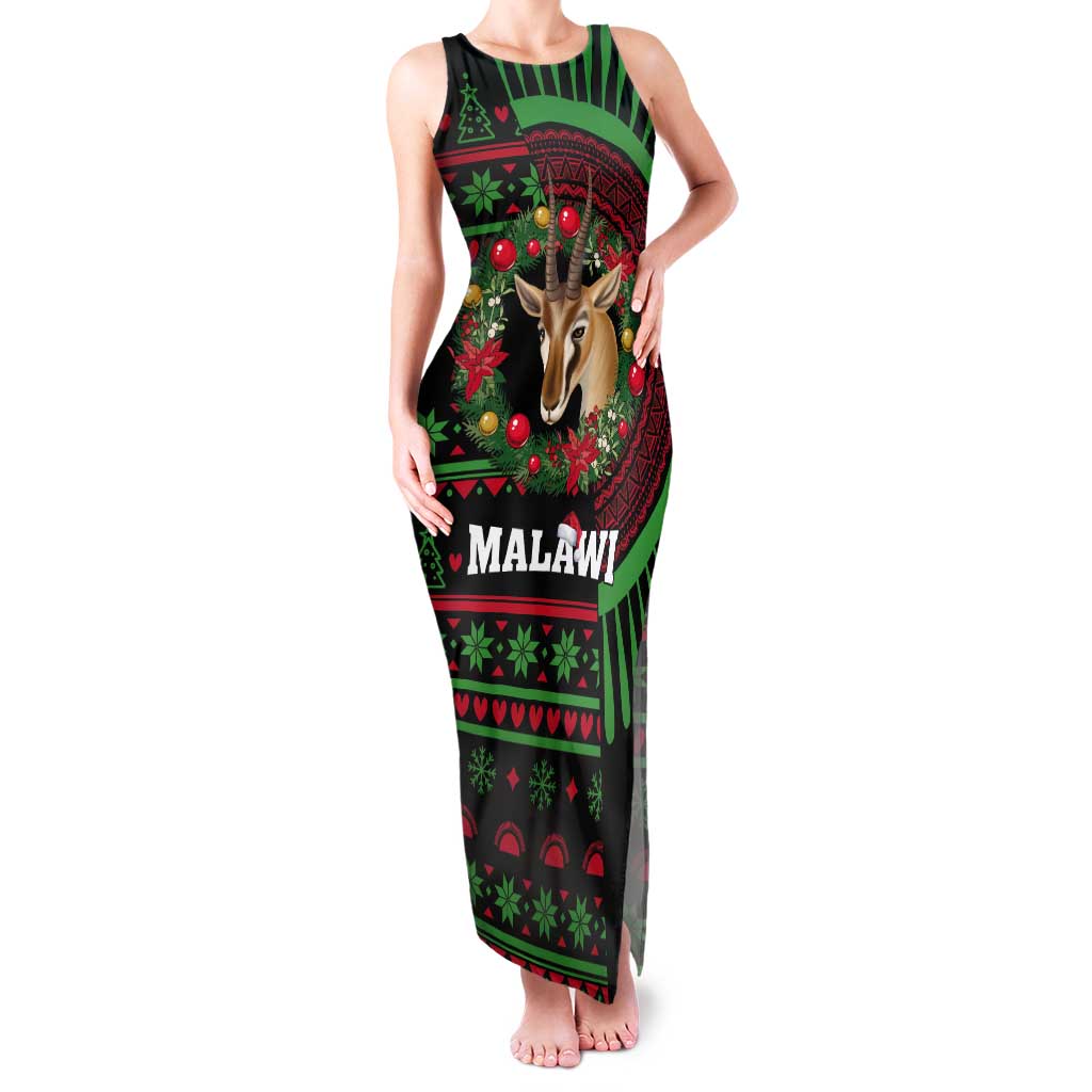 Personalized Malawi Christmas Tank Maxi Dress Thompson Gazelle - African Pattern - Wonder Print Shop