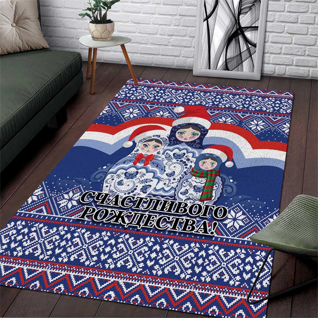 Russia Christmas Area Rug Santa Matryoshka Doll - Wonder Print Shop