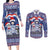 Russia Christmas Couples Matching Long Sleeve Bodycon Dress and Long Sleeve Button Shirt Santa Matryoshka Doll - Wonder Print Shop