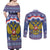 Russia Christmas Couples Matching Off Shoulder Maxi Dress and Long Sleeve Button Shirt Santa Matryoshka Doll - Wonder Print Shop