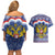 Russia Christmas Couples Matching Off Shoulder Short Dress and Hawaiian Shirt Santa Matryoshka Doll - Wonder Print Shop