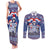 Russia Christmas Couples Matching Tank Maxi Dress and Long Sleeve Button Shirt Santa Matryoshka Doll - Wonder Print Shop