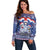 Russia Christmas Off Shoulder Sweater Santa Matryoshka Doll - Wonder Print Shop