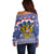 Russia Christmas Off Shoulder Sweater Santa Matryoshka Doll - Wonder Print Shop