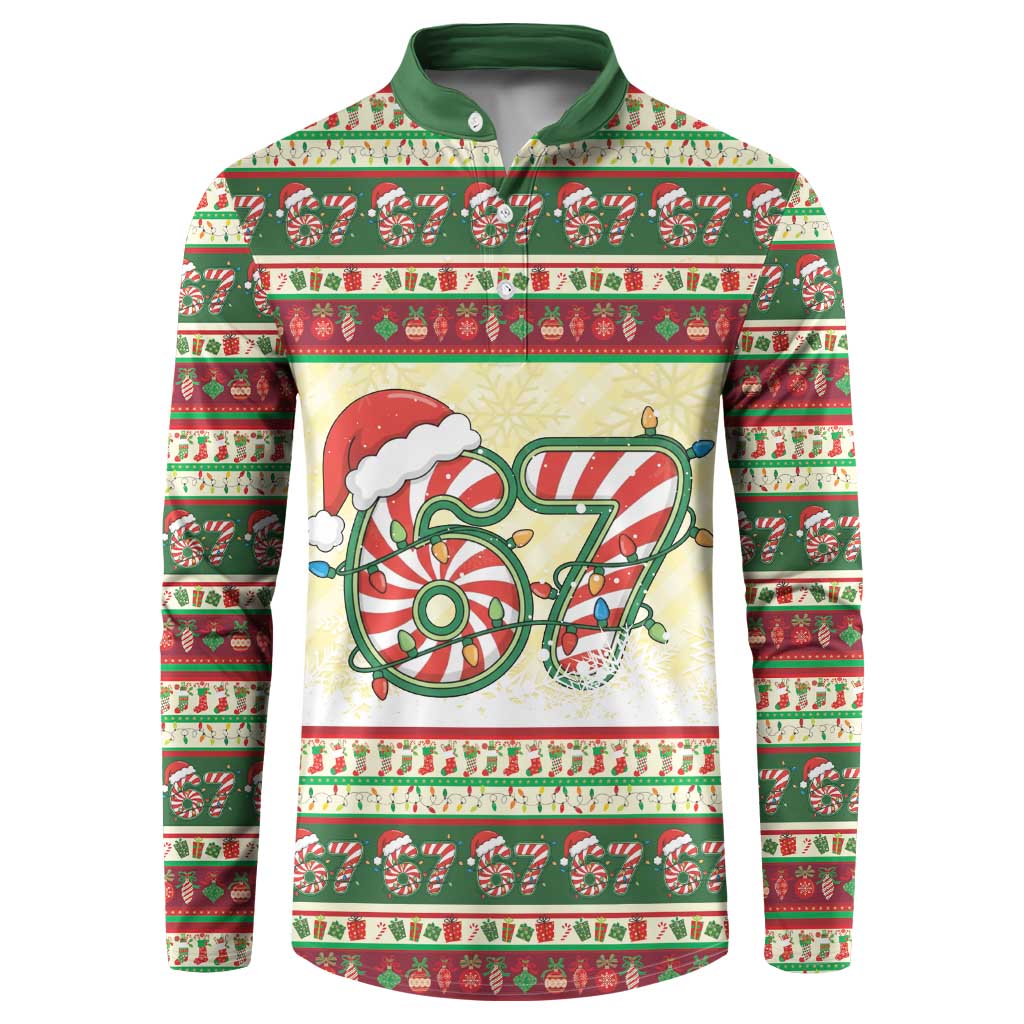 67 Six Seven Funny Meme Christmas Button Sweatshirt Funny Xmas - Wonder Print Shop