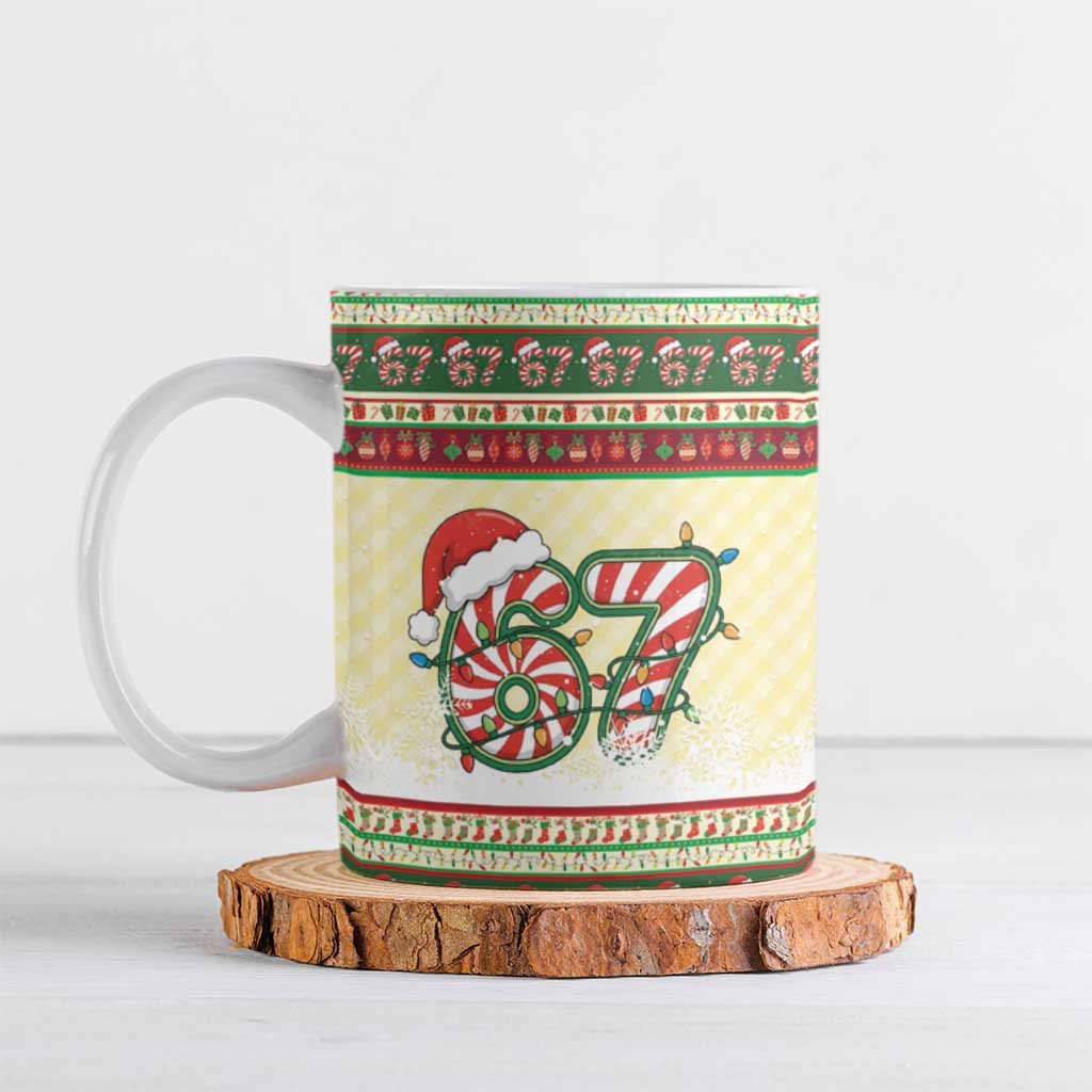 67 Six Seven Funny Meme Christmas Ceramic Mug Funny Xmas - Wonder Print Shop