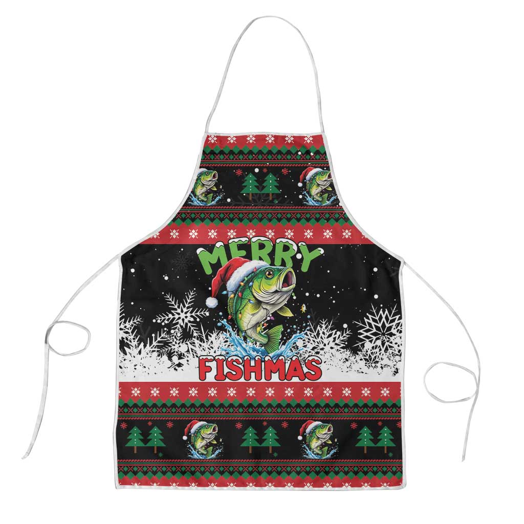 Fishing Christmas Merry Fishmas Apron We Wish You A Merry Fishmas - Wonder Print Shop