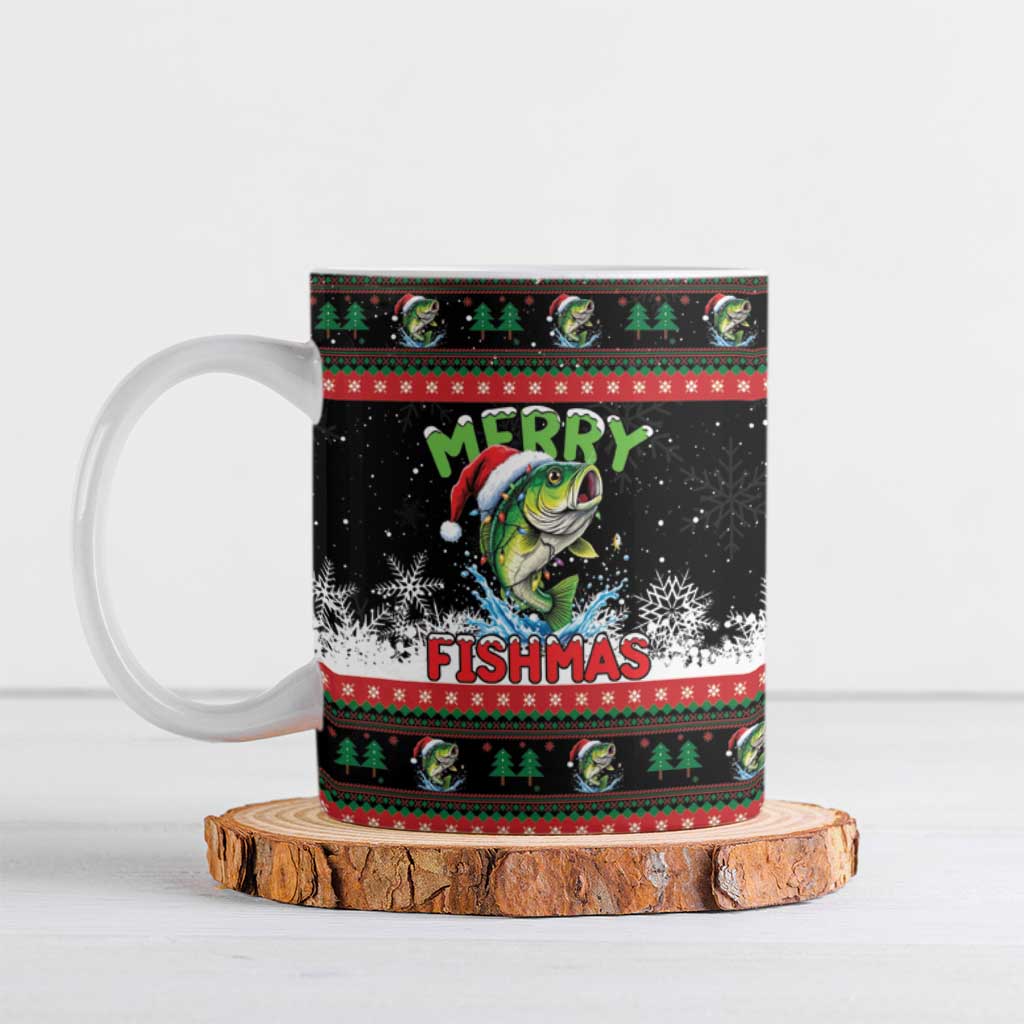 Fishing Christmas Merry Fishmas Ceramic Mug We Wish You A Merry Fishmas - Wonder Print Shop