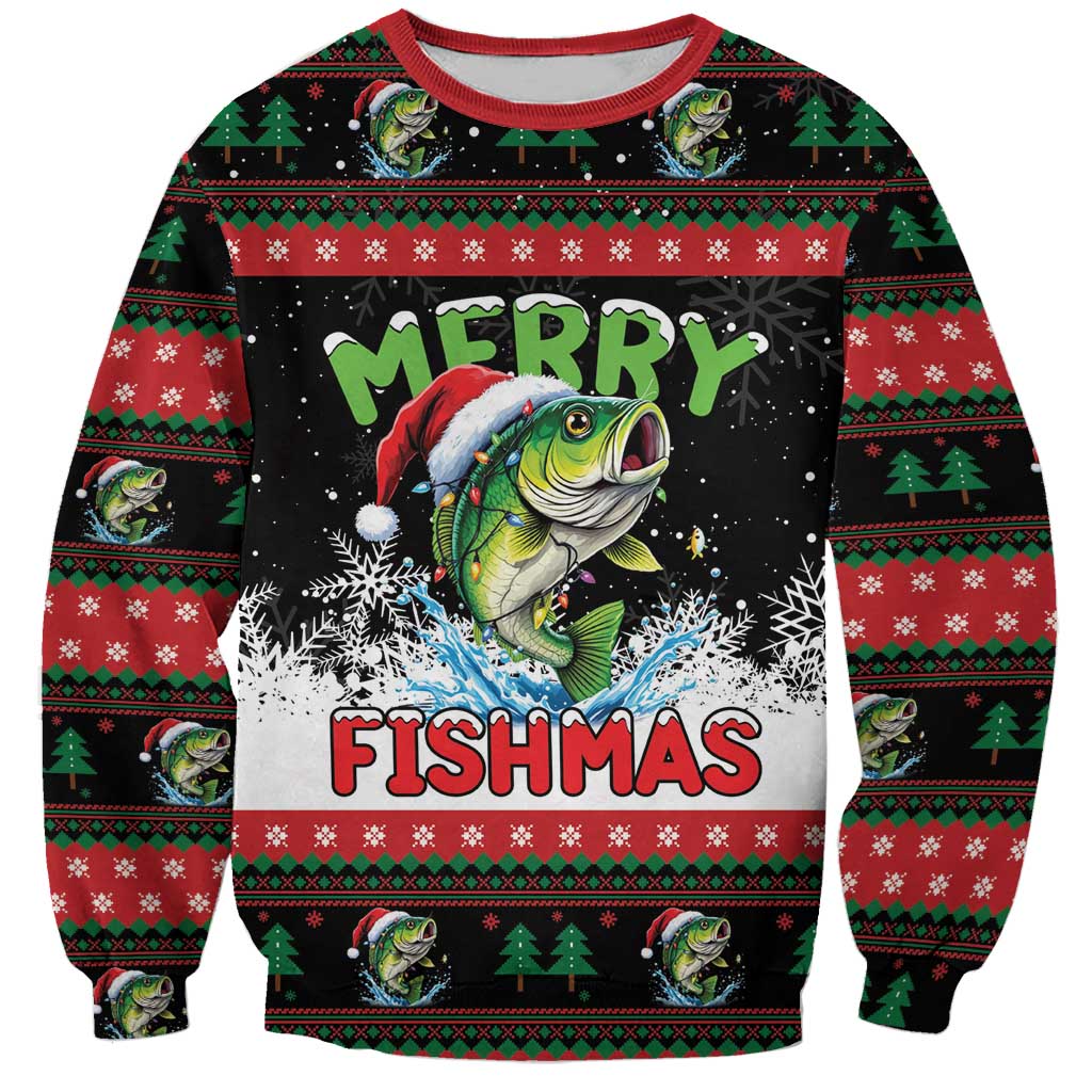 Fishing Christmas Merry Fishmas Sweatshirt We Wish You A Merry Fishmas - Wonder Print Shop