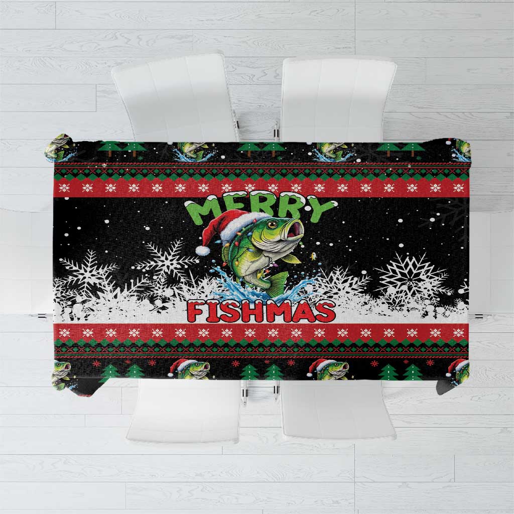 Fishing Christmas Merry Fishmas Tablecloth We Wish You A Merry Fishmas - Wonder Print Shop