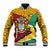 Guyana Republic Day Baseball Jacket Coat Of Arms Leopard Pattern - Wonder Print Shop