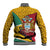 Guyana Republic Day Baseball Jacket Coat Of Arms Leopard Pattern - Wonder Print Shop