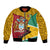 Guyana Republic Day Bomber Jacket Coat Of Arms Leopard Pattern - Wonder Print Shop