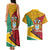 Guyana Republic Day Couples Matching Tank Maxi Dress and Hawaiian Shirt Coat Of Arms Leopard Pattern - Wonder Print Shop