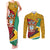 Guyana Republic Day Couples Matching Tank Maxi Dress and Long Sleeve Button Shirt Coat Of Arms Leopard Pattern - Wonder Print Shop