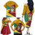 Guyana Republic Day Family Matching Off Shoulder Long Sleeve Dress and Hawaiian Shirt Coat Of Arms Leopard Pattern - Wonder Print Shop